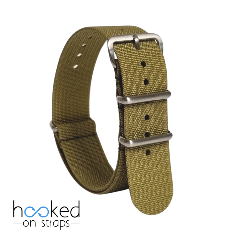 khaki regular ribbed nato strap