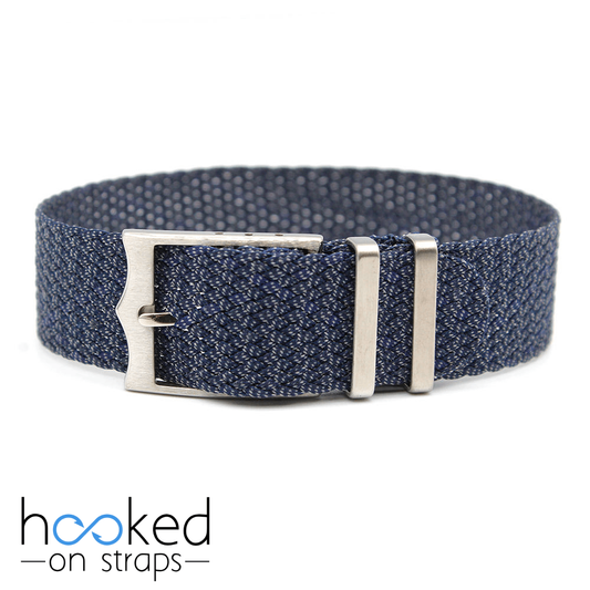 blue adjustable single pass perlon strap