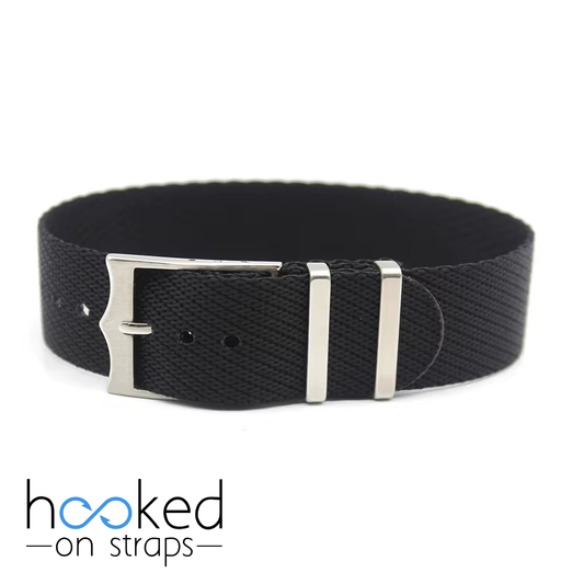 black single pass adjustable strap