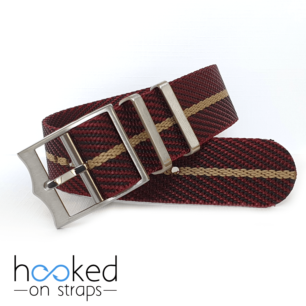Adjustable Single Pass Nato - Harvard | Red Maroon Black Beige