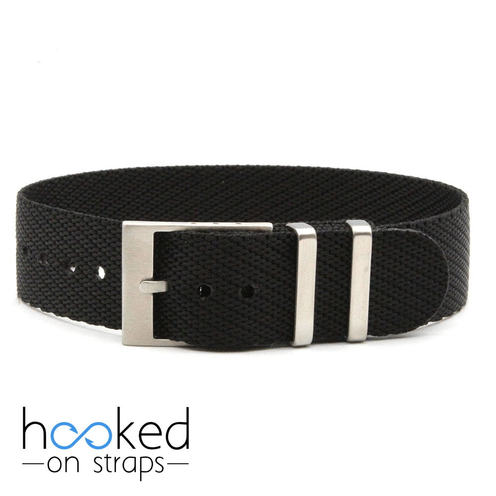 black adjustable single pass nato strap