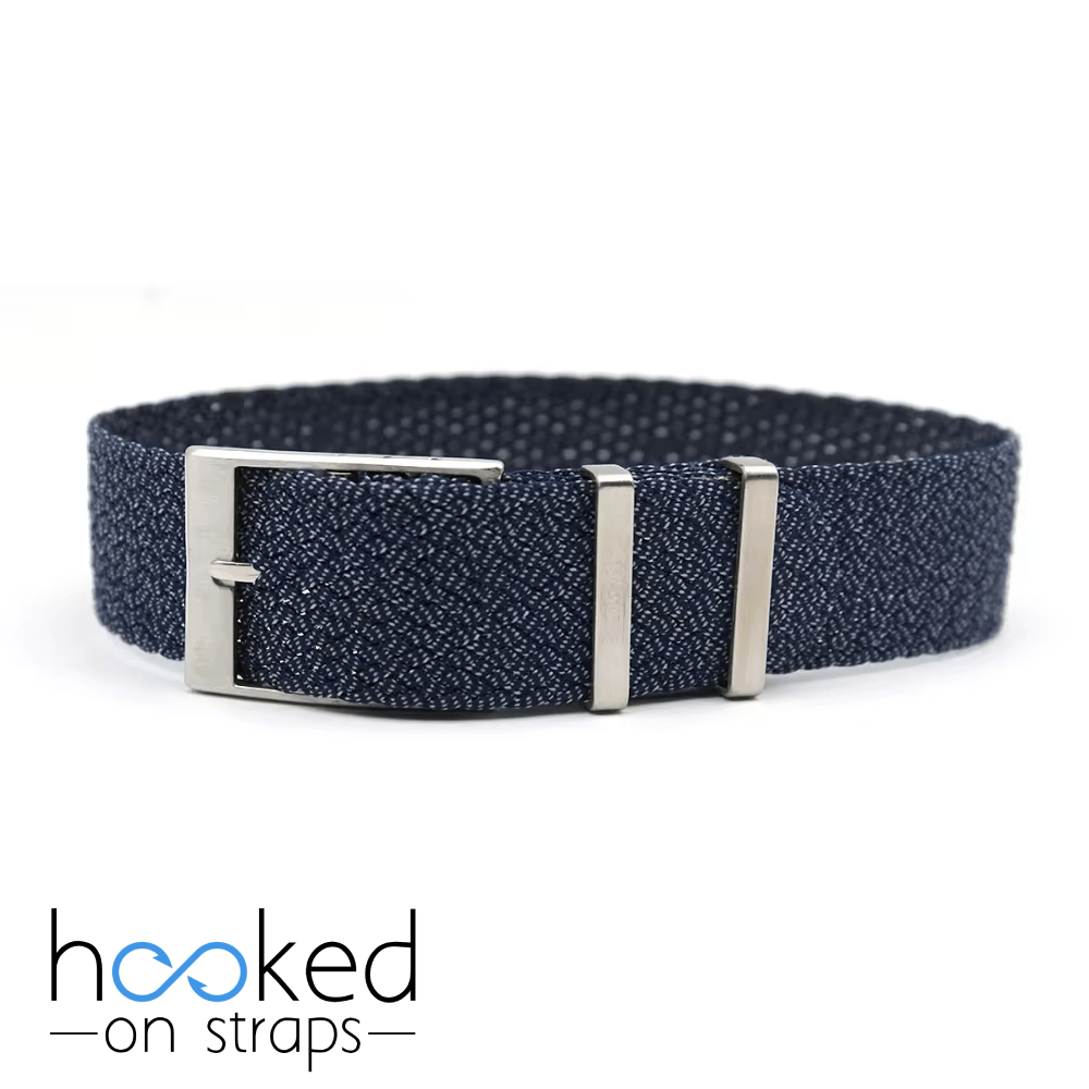 blue adjustable single pass perlon strap