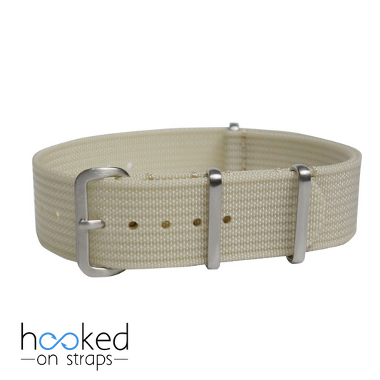 cream regular ribbed nato strap