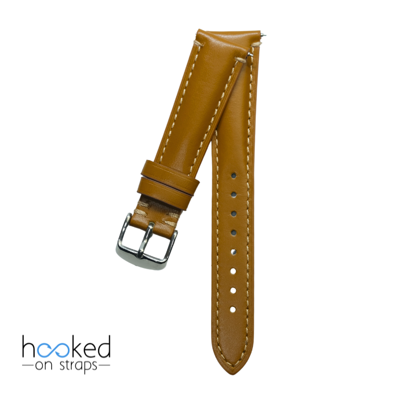 cordovan leather strap - front photo - brown tan