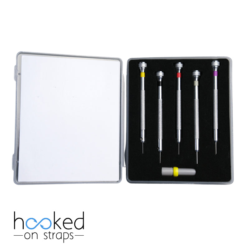 5-PC Precision Screwdriver Set 0.8-1.6 mm | watch bracelet adjustment, link screws, repair, replacement