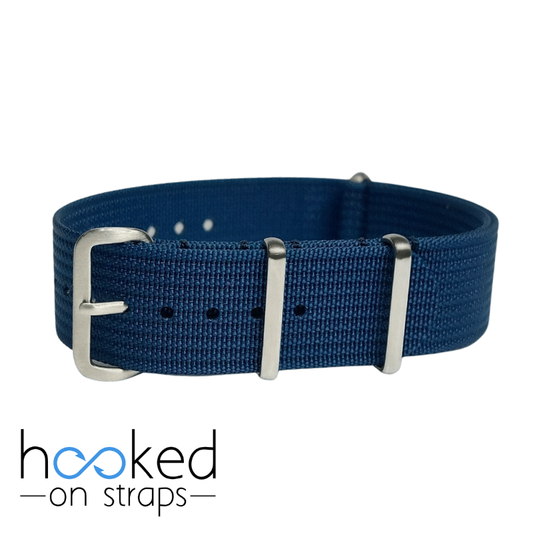 blue regular ribbed nato strap