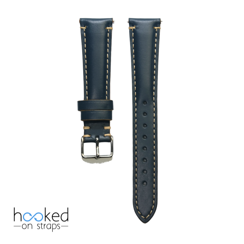 blue cordovan leather strap