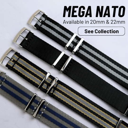 seatbelt nato watch straps in various colors - blue gray black bond
