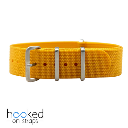 mustard yellow ribbed nato strap