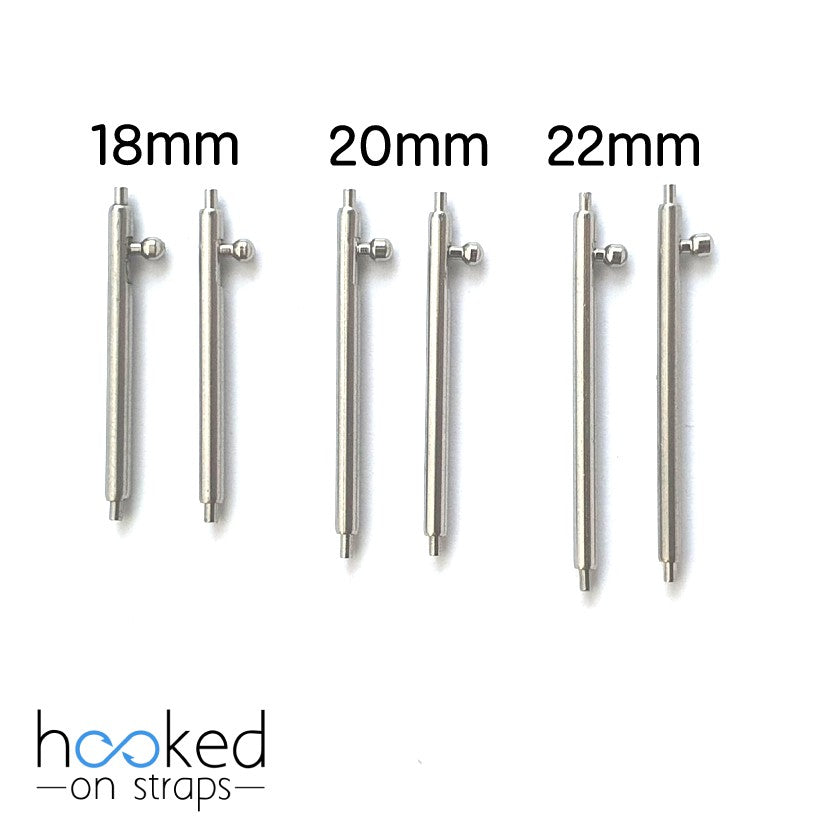 quick release spring bars in 18mm, 20mm, 22mm sizes