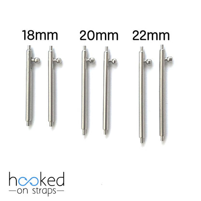 quick release spring bars in 18mm, 20mm, 22mm sizes