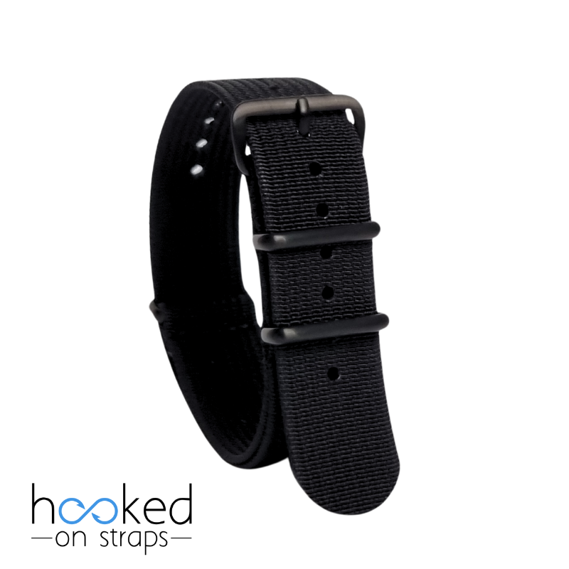 black regular ribbed nato strap