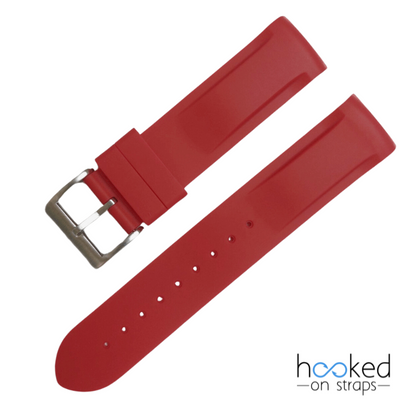 mars red curved rubber replacement strap for moonswatch