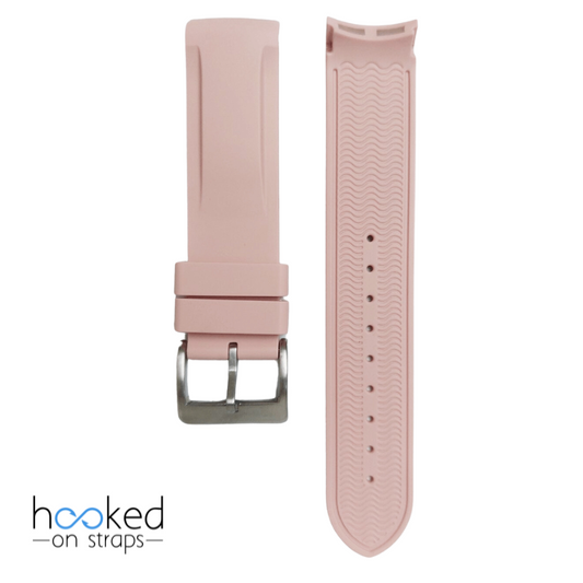 venus pink curved rubber replacement strap for moonswatch