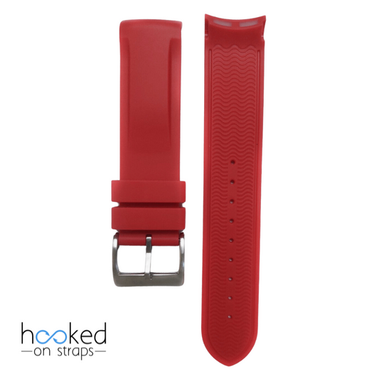 mars red curved rubber replacement strap for moonswatch