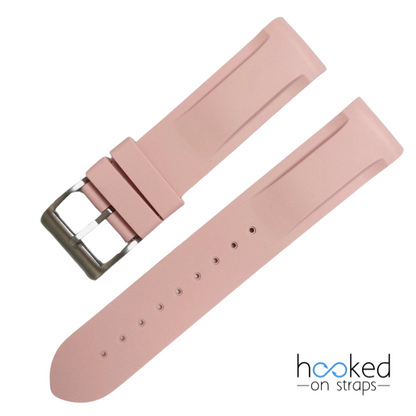 venus pink curved rubber replacement strap for moonswatch