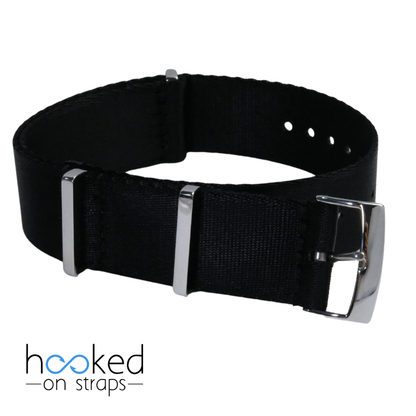 black omega mega seatbelt nato strap 