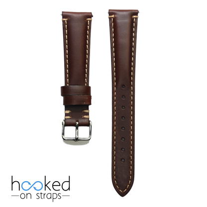 brown cordovan leather strap - front view