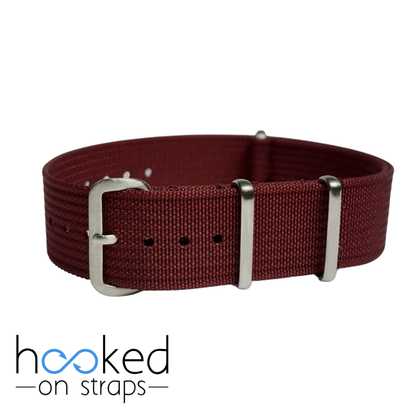 red maroon regular ribbed nato strap