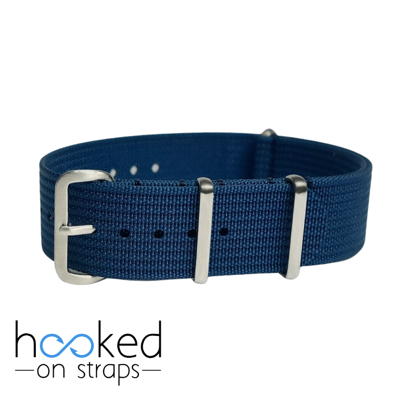 blue regular ribbed nato strap