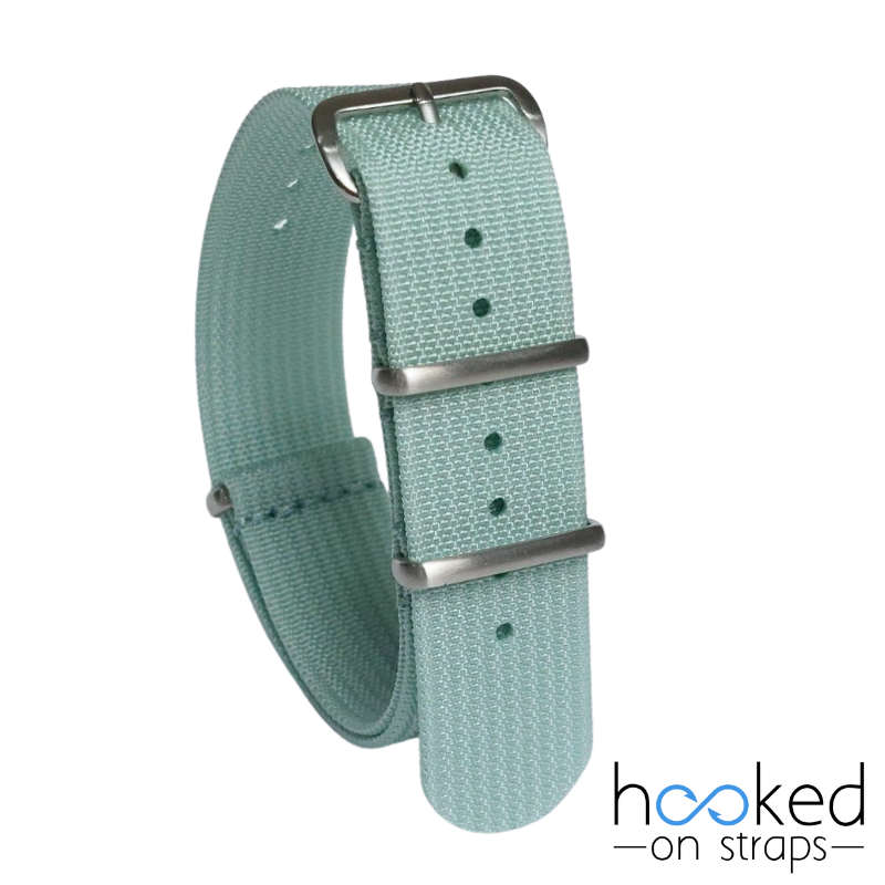 sky blue regular ribbed nato strap