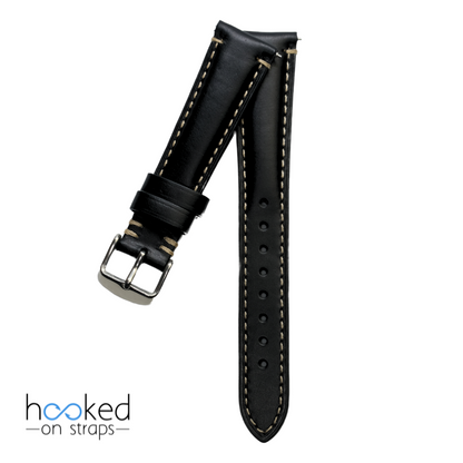 black cordovan leather watch strap