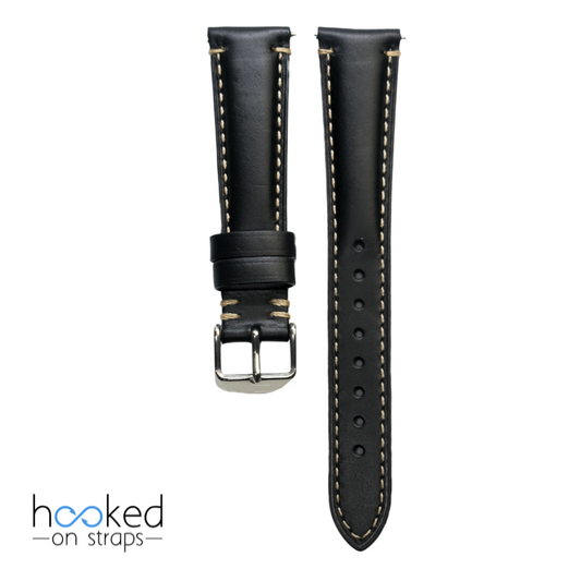 black cordovan leather watch strap