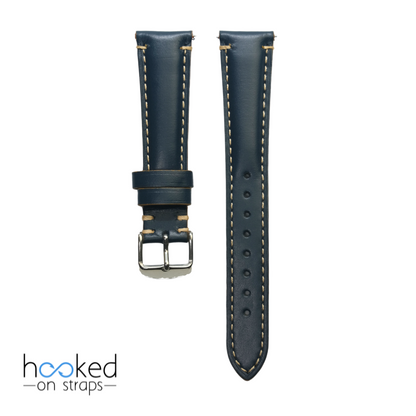 blue cordovan leather strap